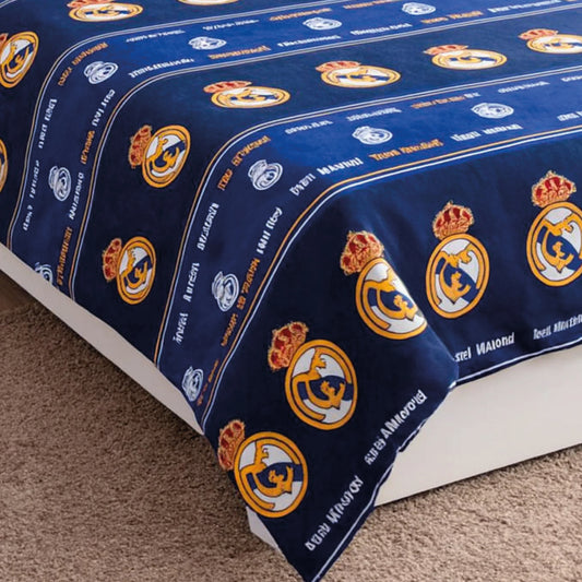 Juego de sábanas de coralina del Real Madrid C.F. (90/105 cm)