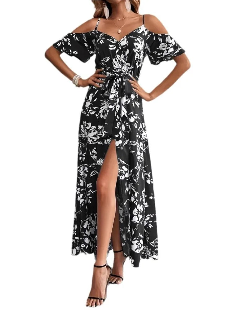 Vestido largo estampado