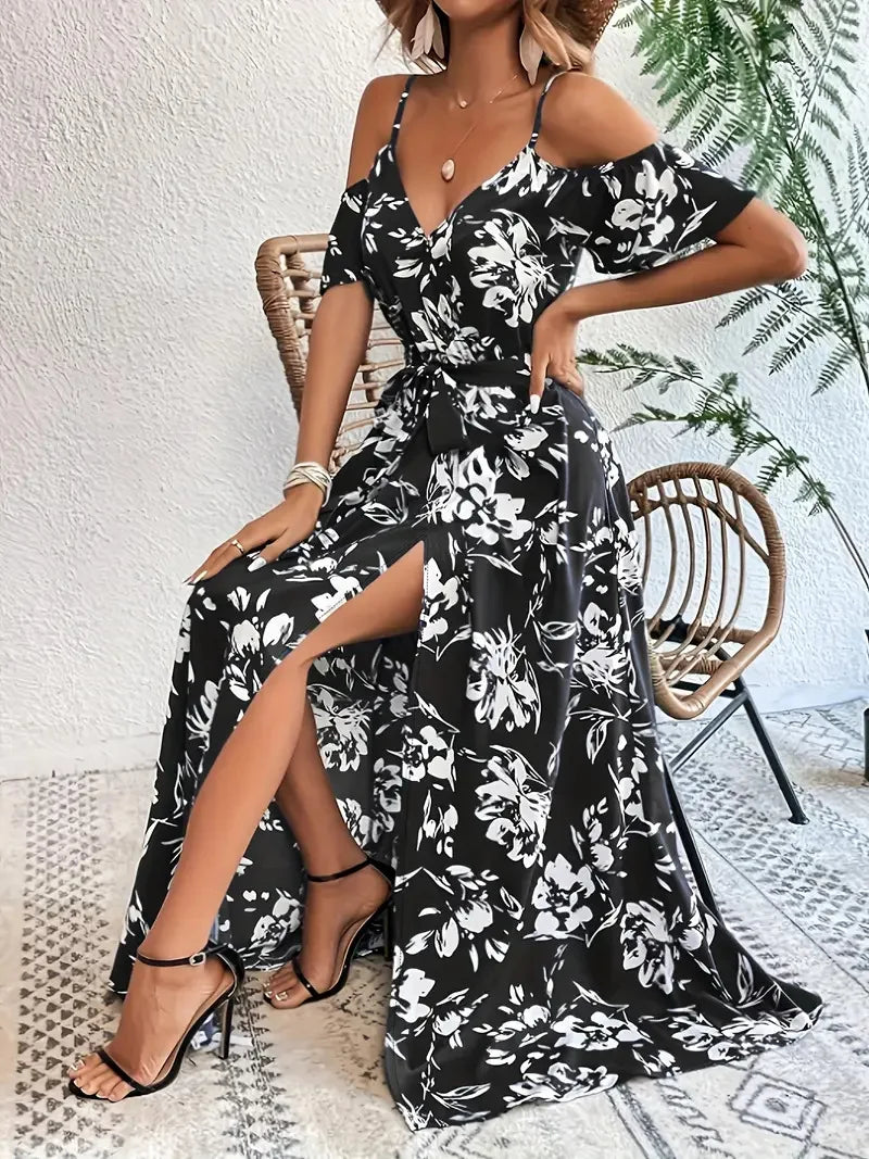 Vestido largo estampado