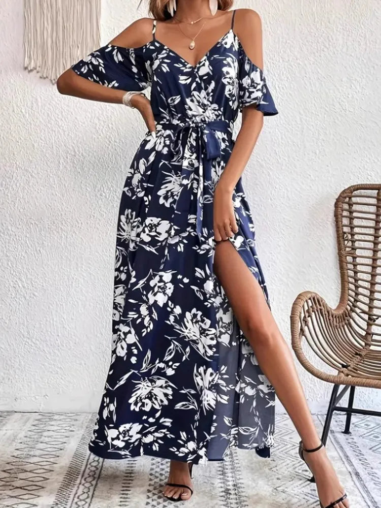 Vestido largo estampado